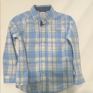 Gymboree Light Blue and Yellow Plaid Button-Up Shirt